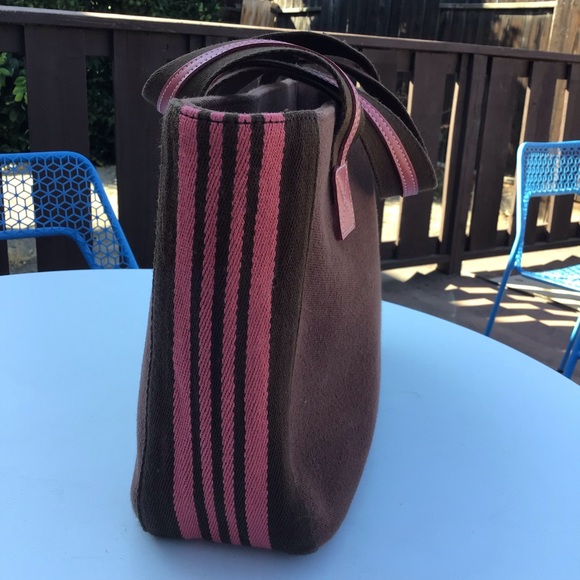 🛍BURBERRY Blue Label Brown/Rose Wine Wool/Canvas - Picture 3 of 12